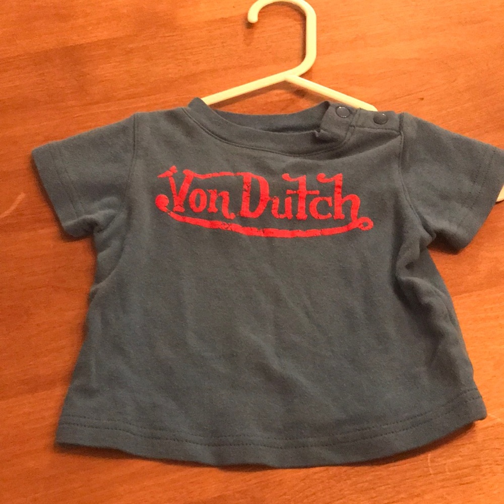Von Dutch Blue Toddler Short Sleeve Tee with Red Logo